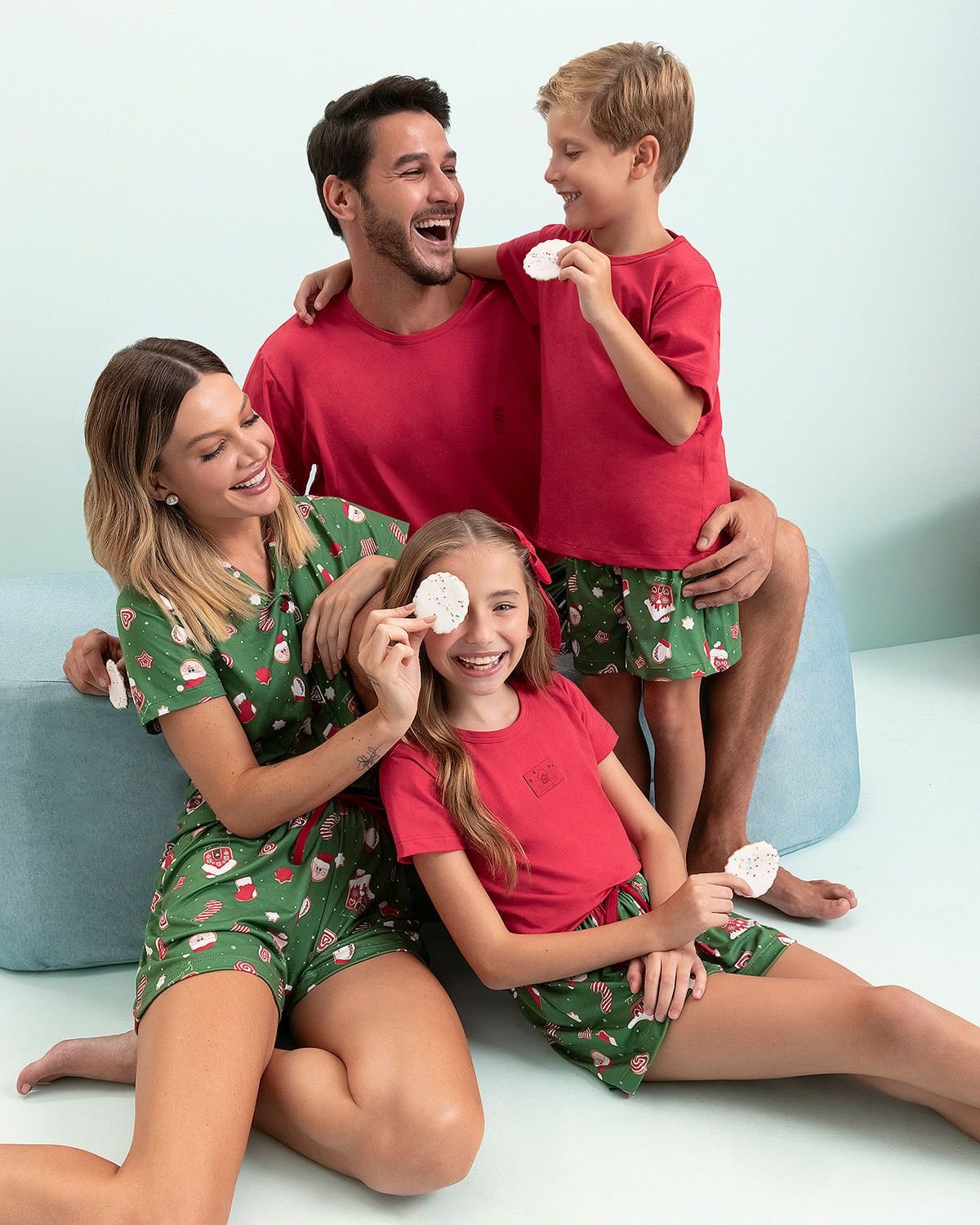 Pijama Americano de Natal Lua Encantada Biscoitos