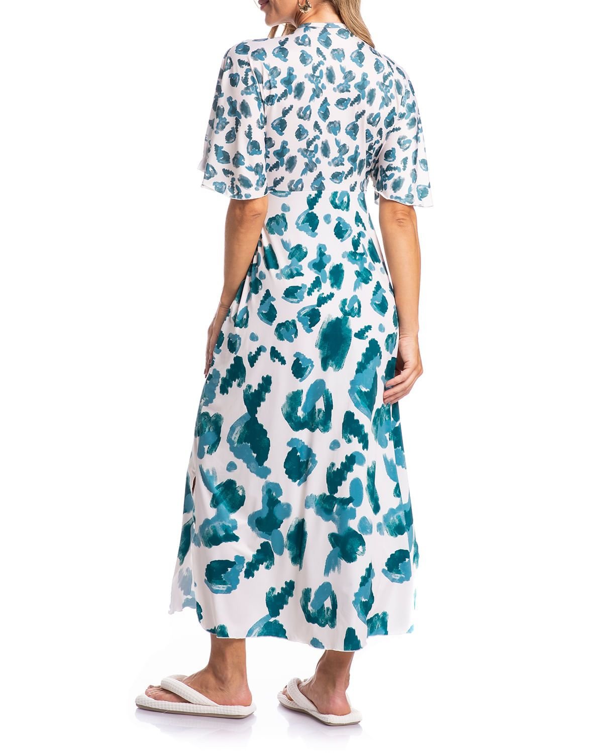Kaftan Daniela Tombini Light Print Fendas Onça