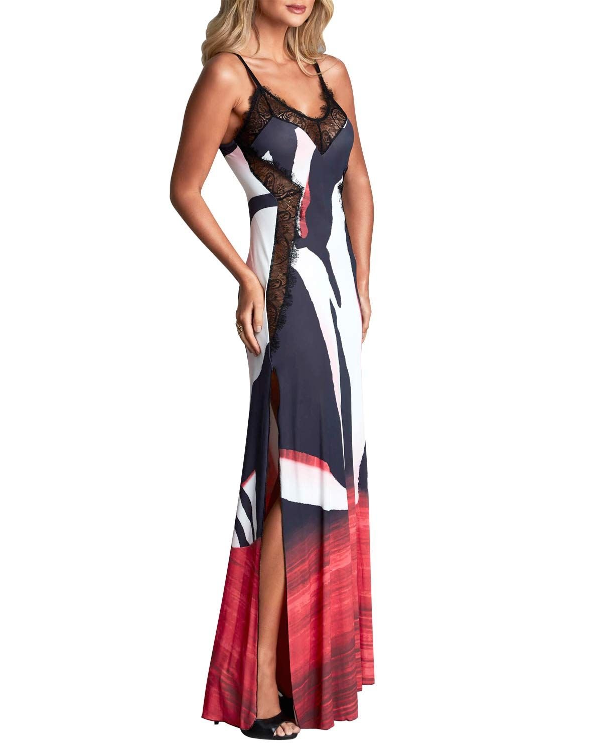 Camisola Recco Longa Alça Renda Microfibra Zebra