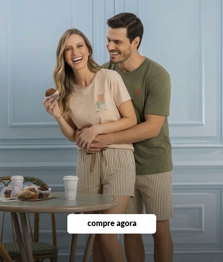 pijama casal capivara short listras