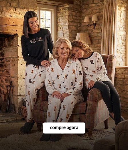kit pijama avo mae e filha cachorros