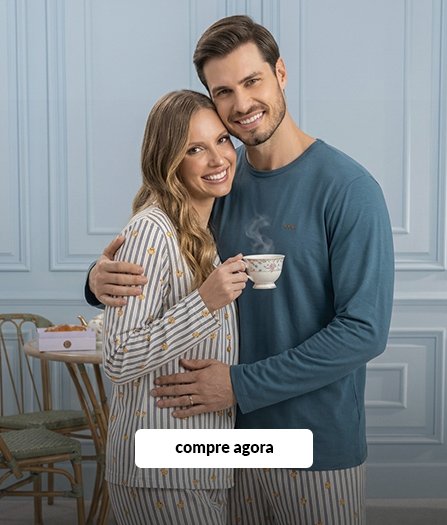 pijama casal listrado azul