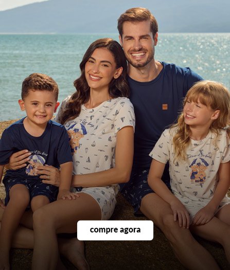 kit pijama familia barquinhos