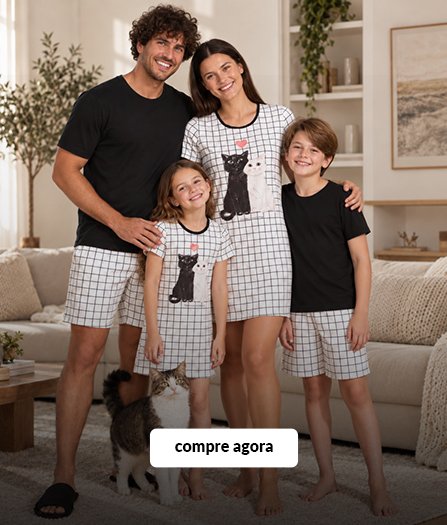 kit pijama familia gatos